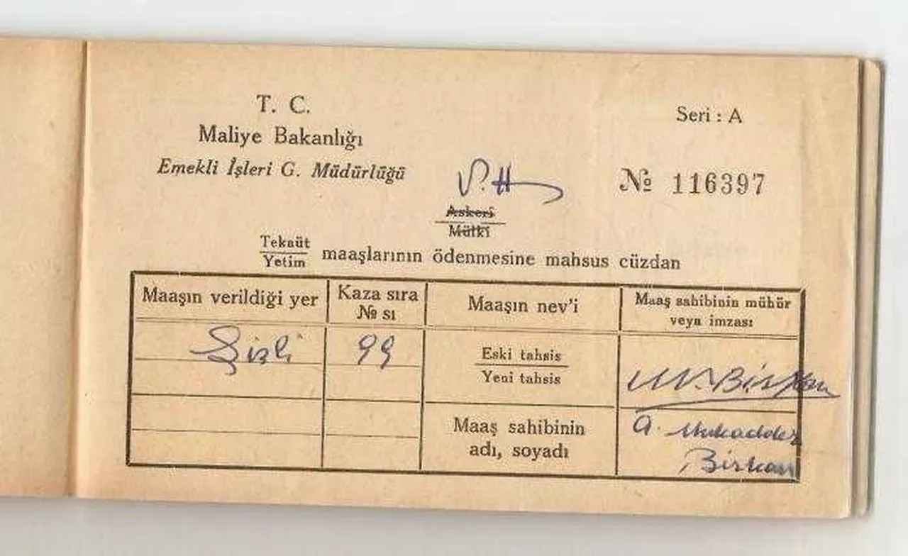 1968 MAAŞLARIN ÖDENMESİNE MAHSUS CÜZDAN