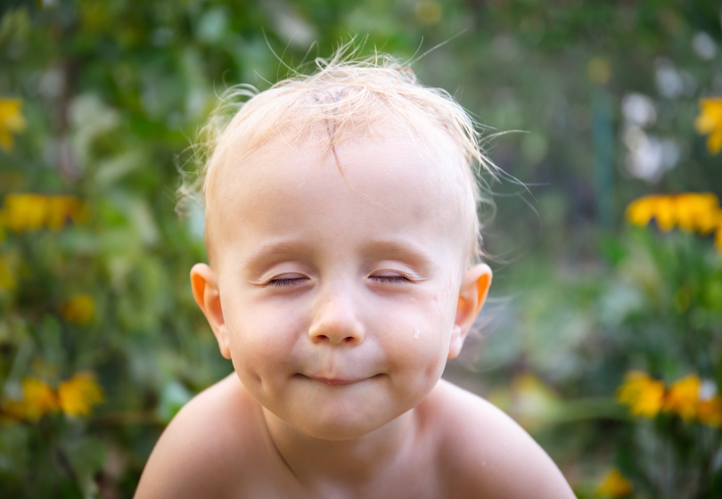 close up portrait of a toddler b