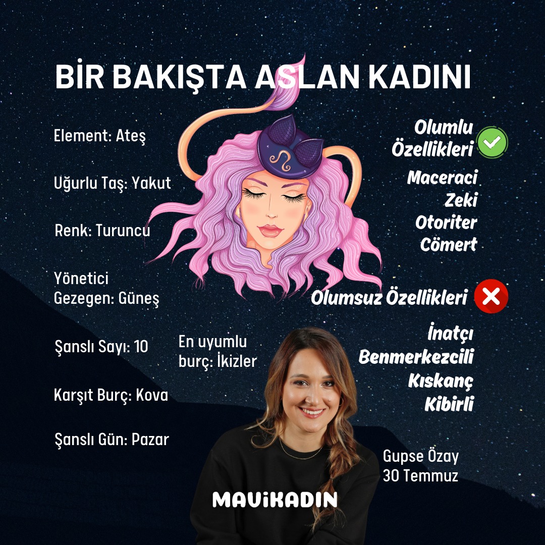 Bir bakışta Aslan kadınının özellikleri. 