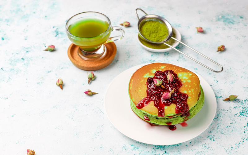 yesil cay pancake