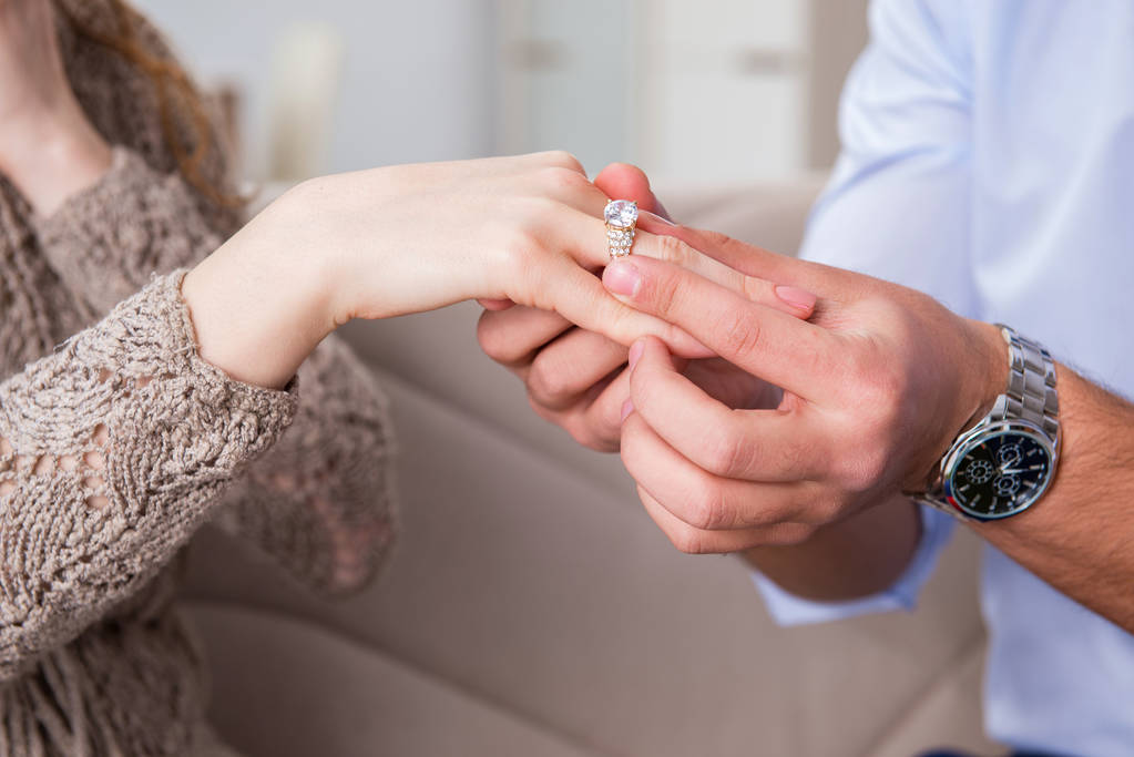 stock photo romantic concept with man making marriage proposal 1