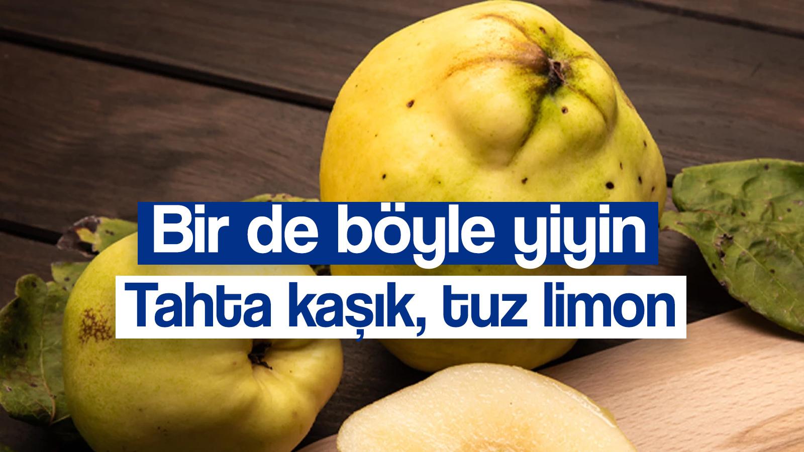 ayvayi yanlis yiyormusuz tahta kasik tuz ve limonla bogazdan yag gibi akiyor daha lezzetli oluyor