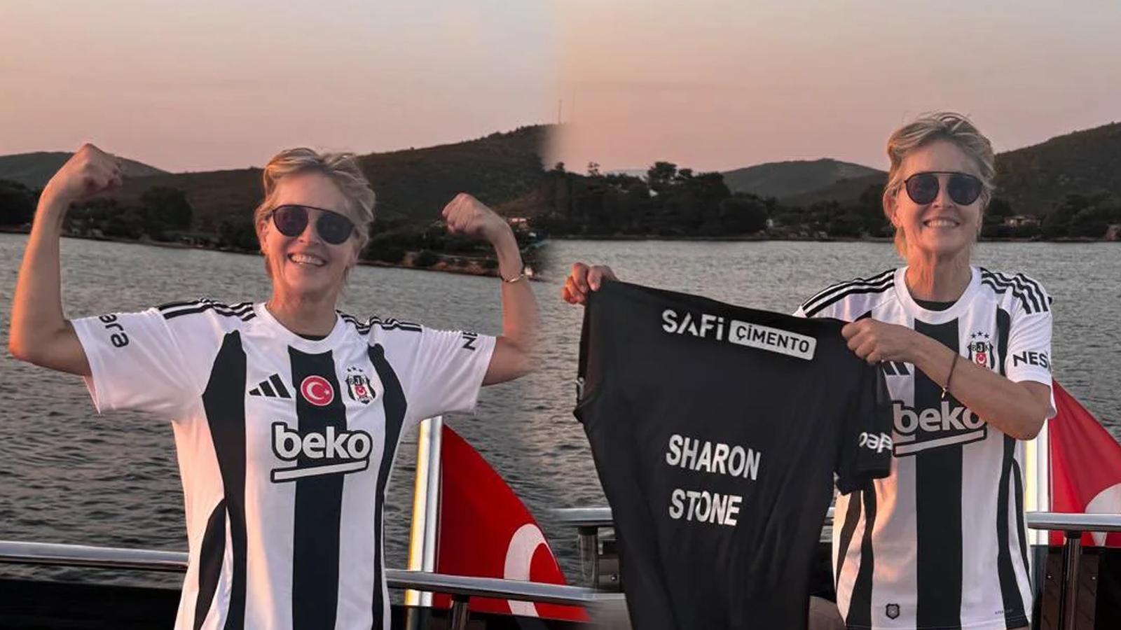 hollywood in yildizi sharon stone besiktas formasiyla poz verdi