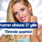 oyuncu wilma elles katildigi odul toreninde 2 aylik kizina 37 yillik elbisesini giydirdi