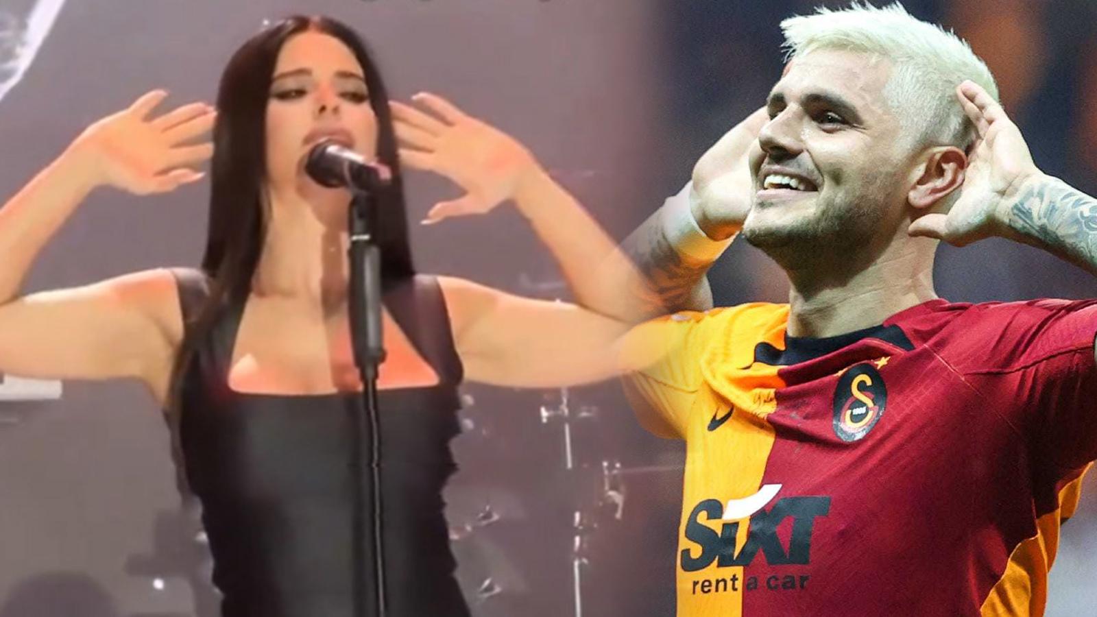 simge sagin dan icardi ye gonderme konserde gol sevinci yapti