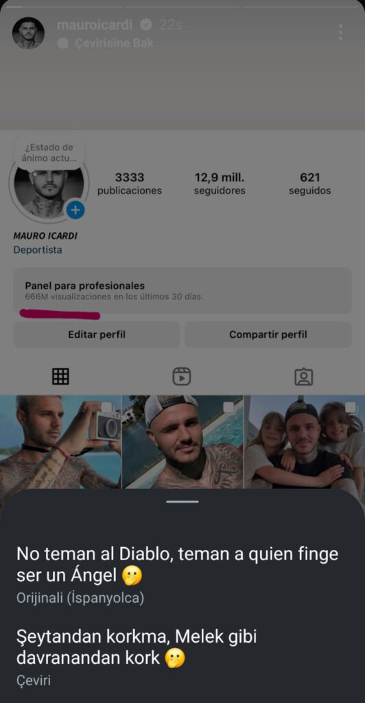 Icardi'den Wanda Nara'ya gönderme