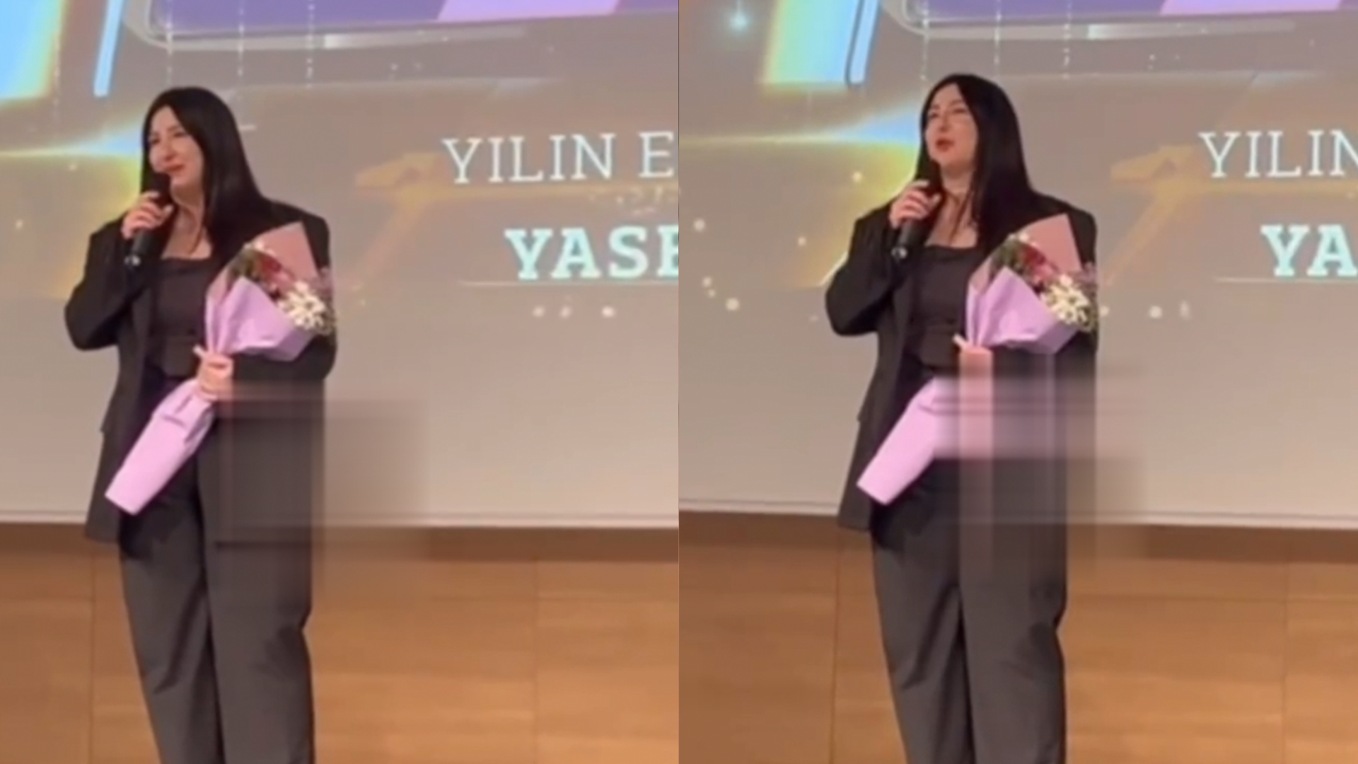 Yasemin Sakallioglu egitimini yarida biraktigi universiteden odulle dondu Espirili sozleri geceye damga vurdu