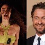 defne samyeli ile gerard butler yan yana sergide karsilasip birlikte poz verdiler