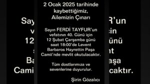 ferdi tayfur 40. gün mevlit şerifi