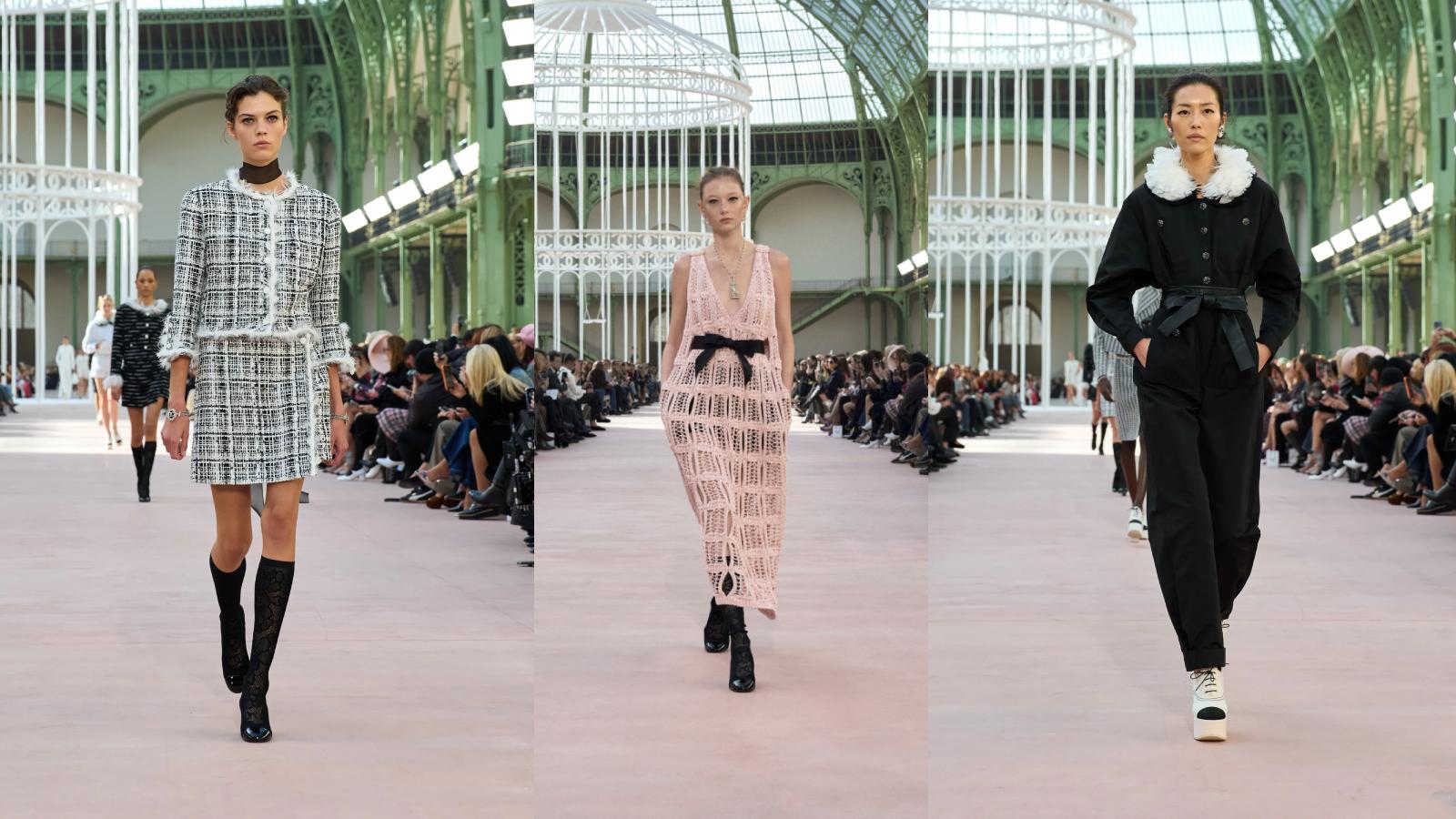 grand palais teki chanel defilesi ilkbahar yaz 2025 koleksiyonuyla goz kamastirdi